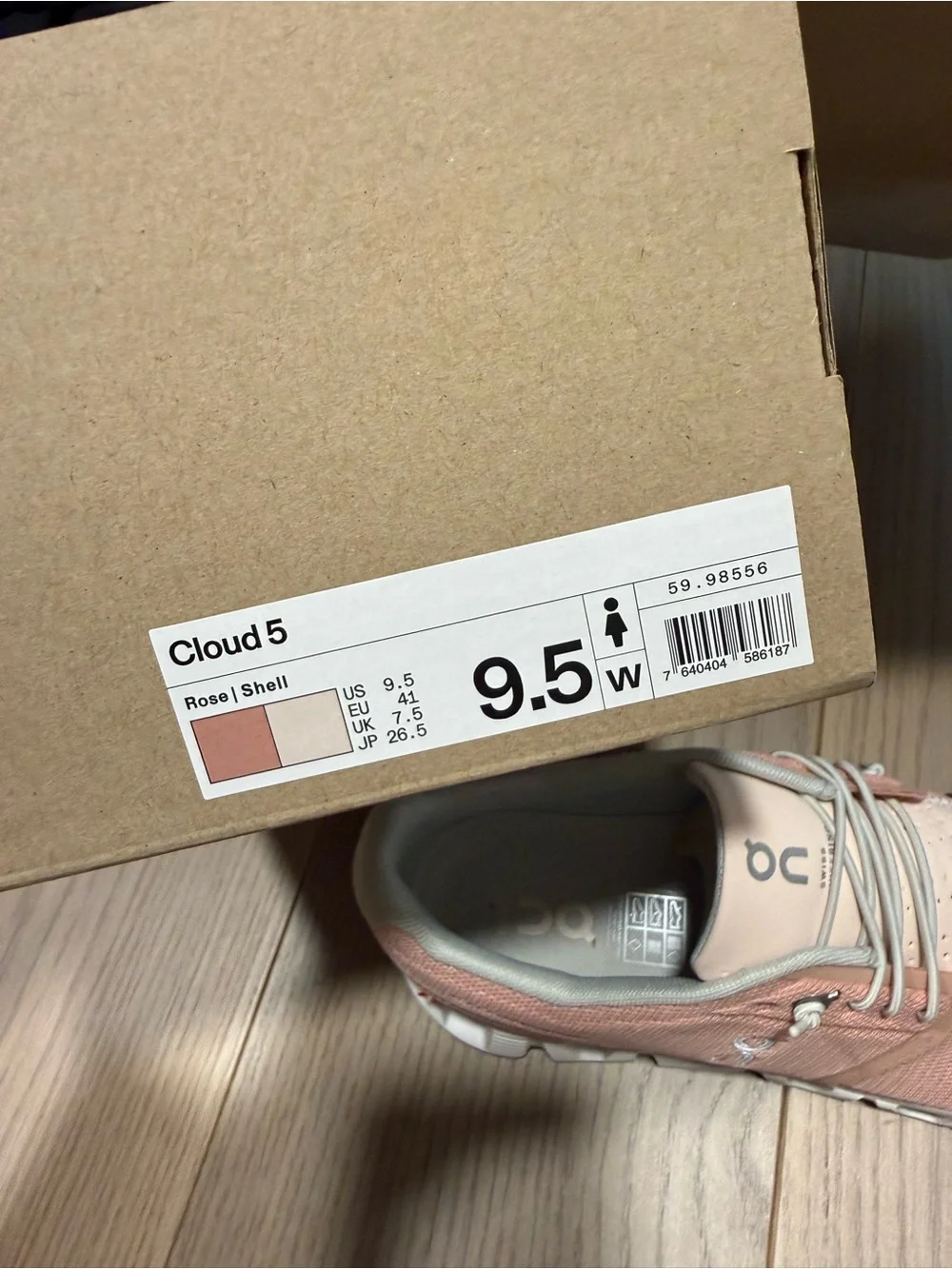 On Running Cloud 5 Low-Top Sneakers in Rose Pink and White